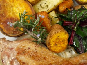 YES! Chicken, root veggies, and chard. yum.
